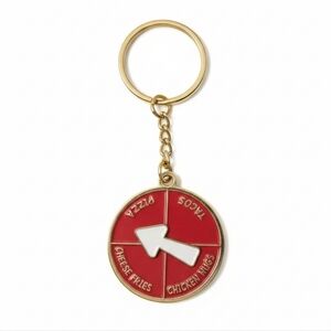 The Fun Food "Indecisive Eater" Real Spinner Arrow Enamel Keychain